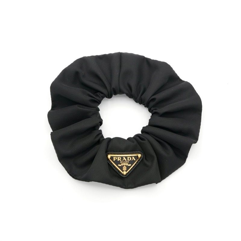 プラダ PRADA ヘアアクセサリー ブラック 黒 ゴールド Re-Nylon