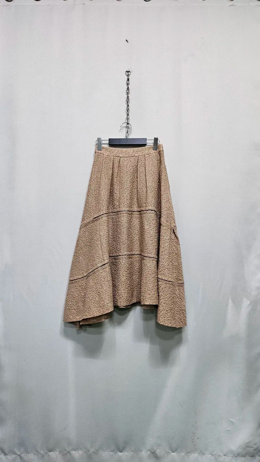 TIME ウール混ブレンド ウエスト後ろゴム フ スカート サイドジッパー - 21年商品