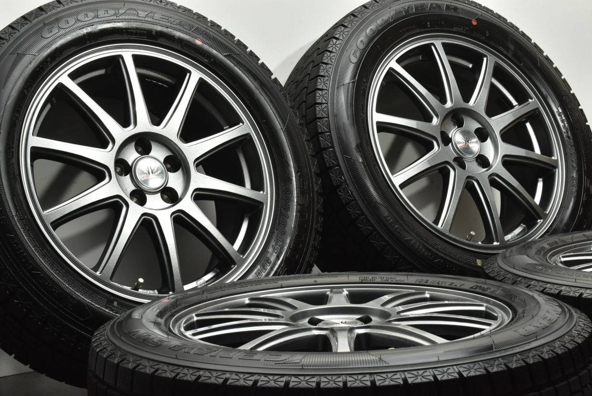 バリ溝 ロクサーニスポーツ 17 in 7 J 48 PCD 100 グッドイヤー アイスナビ SUV 225 60 R フォレスター XV レガシィアウトバック