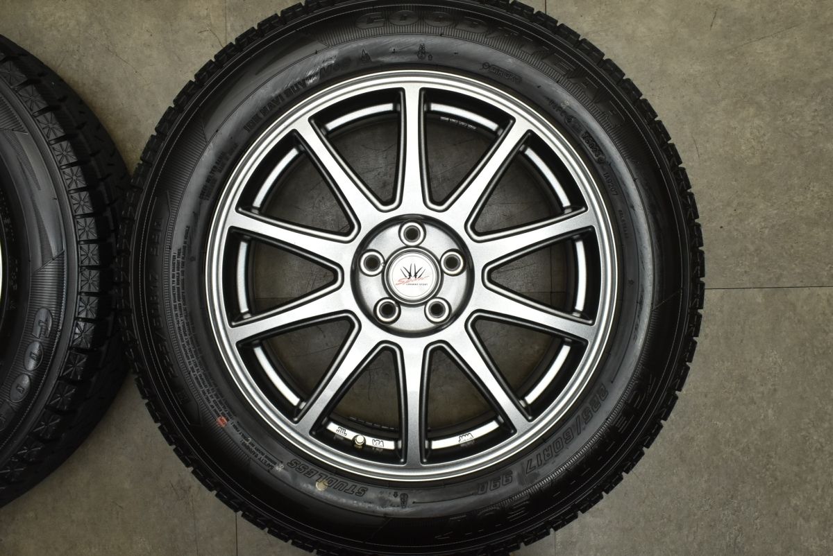  バリ溝 ロクサーニスポーツ 17 in 7 J 48 PCD 100 グッドイヤー アイスナビ SUV 225 60 R フォレスター XV レガシィアウトバック 17インチ タイヤ ホイールセット