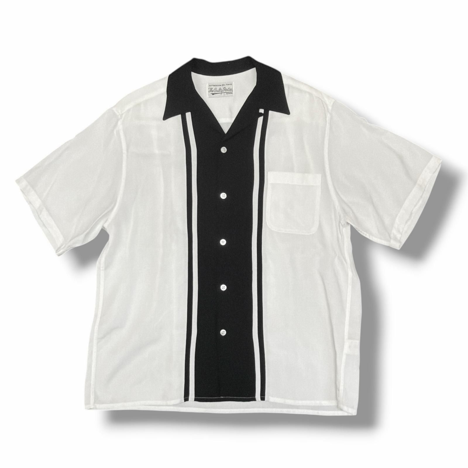 WACKO MARIA 23SS TWO TONE 50 S OPEN COLLAR SHIRT ツートーン オープン シャツ 半袖 開襟シャツ ワコマリア 23SS-WMS-OC17 ホワイト L 2627M