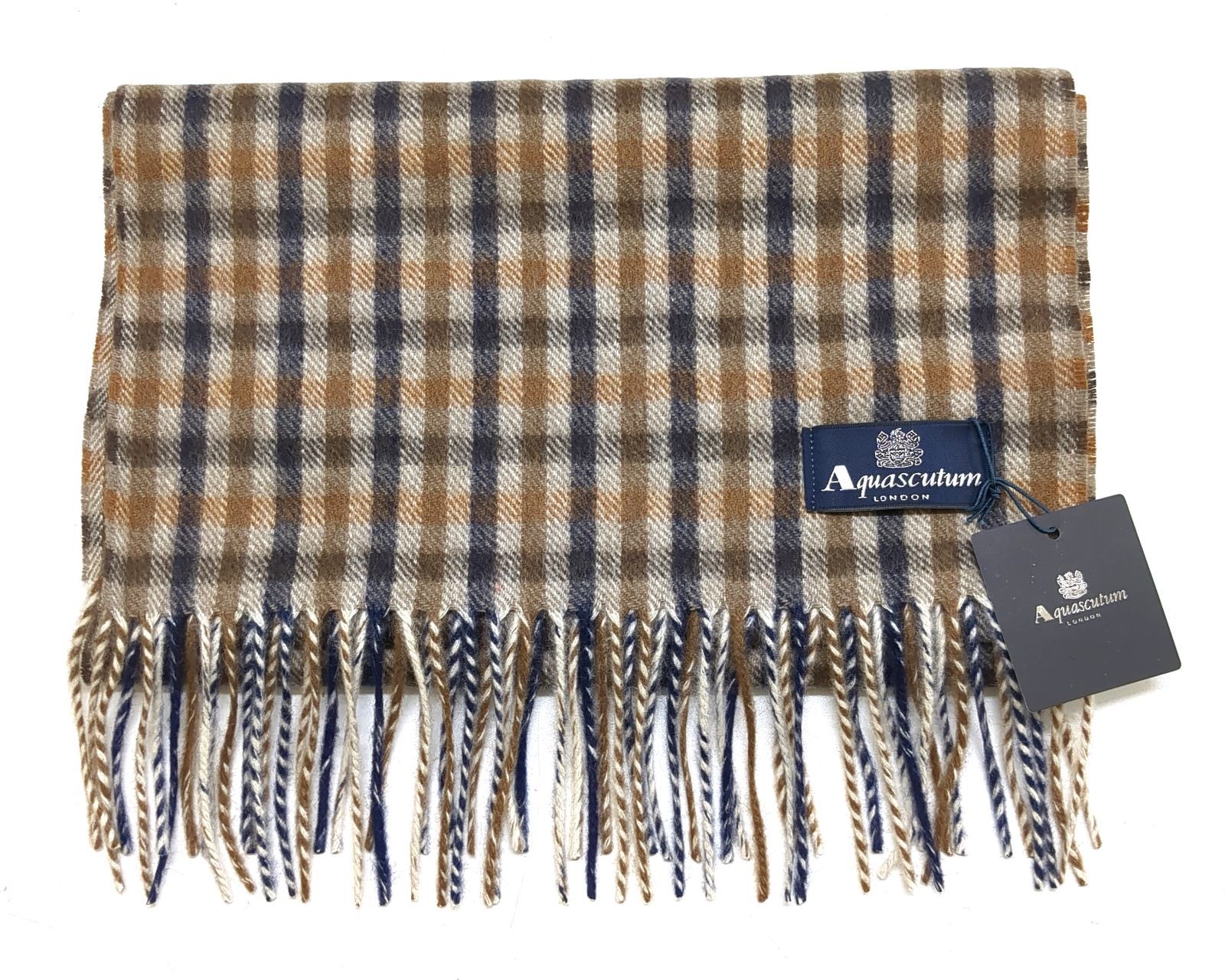 Aquascutum アクアスキュータム カシミヤ100% マフラー チェック