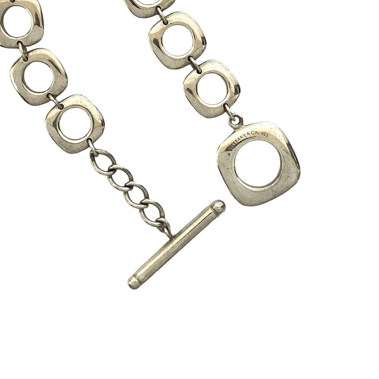品 TIFFANY-Co. ティファニー スクエア クッション シルバー925 ブレスレット チェーン バングル 22375