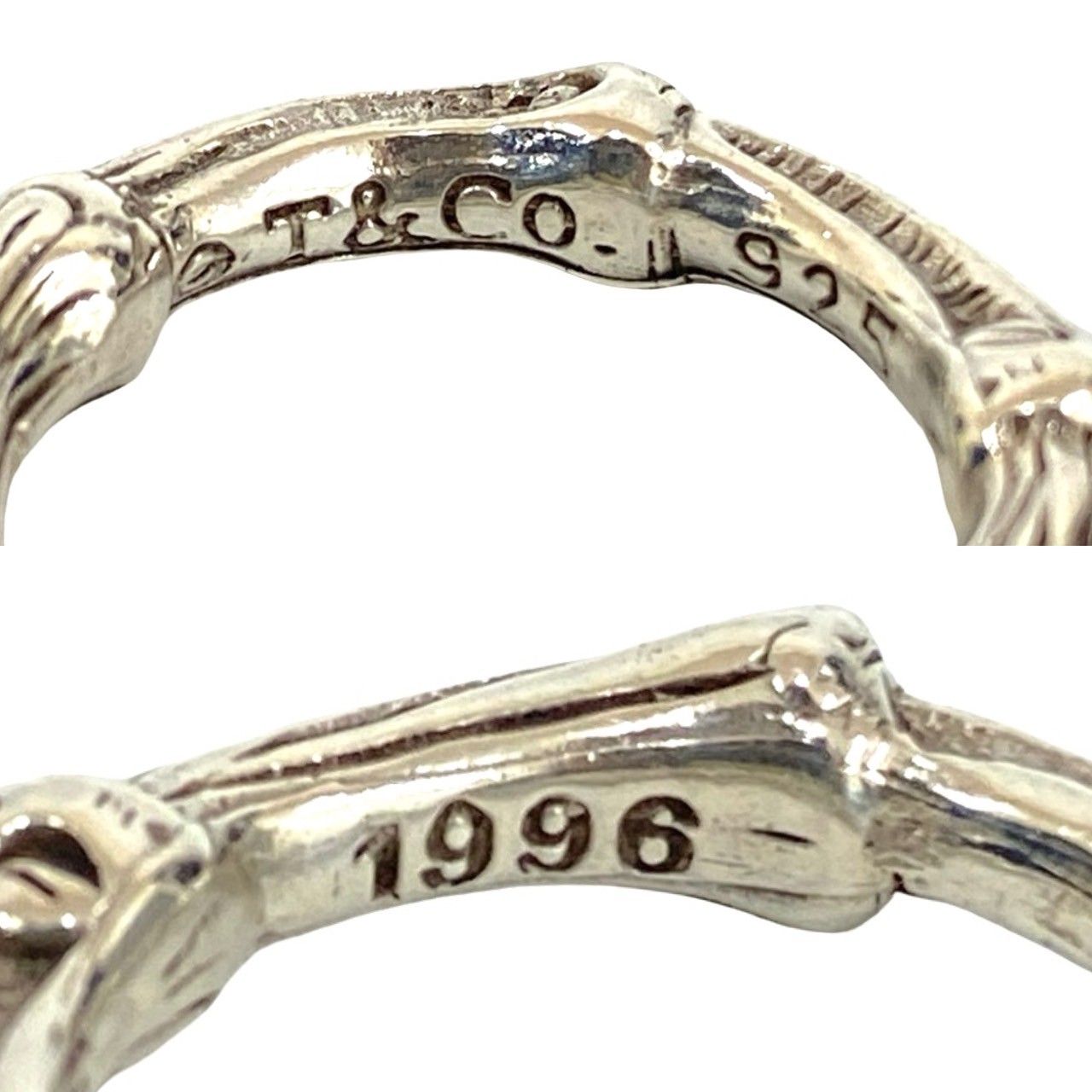 品 TIFFANY-Co. ティファニー バンブー モチーフ シルバー925 リング 指輪 10号 メンズ レディース 34033