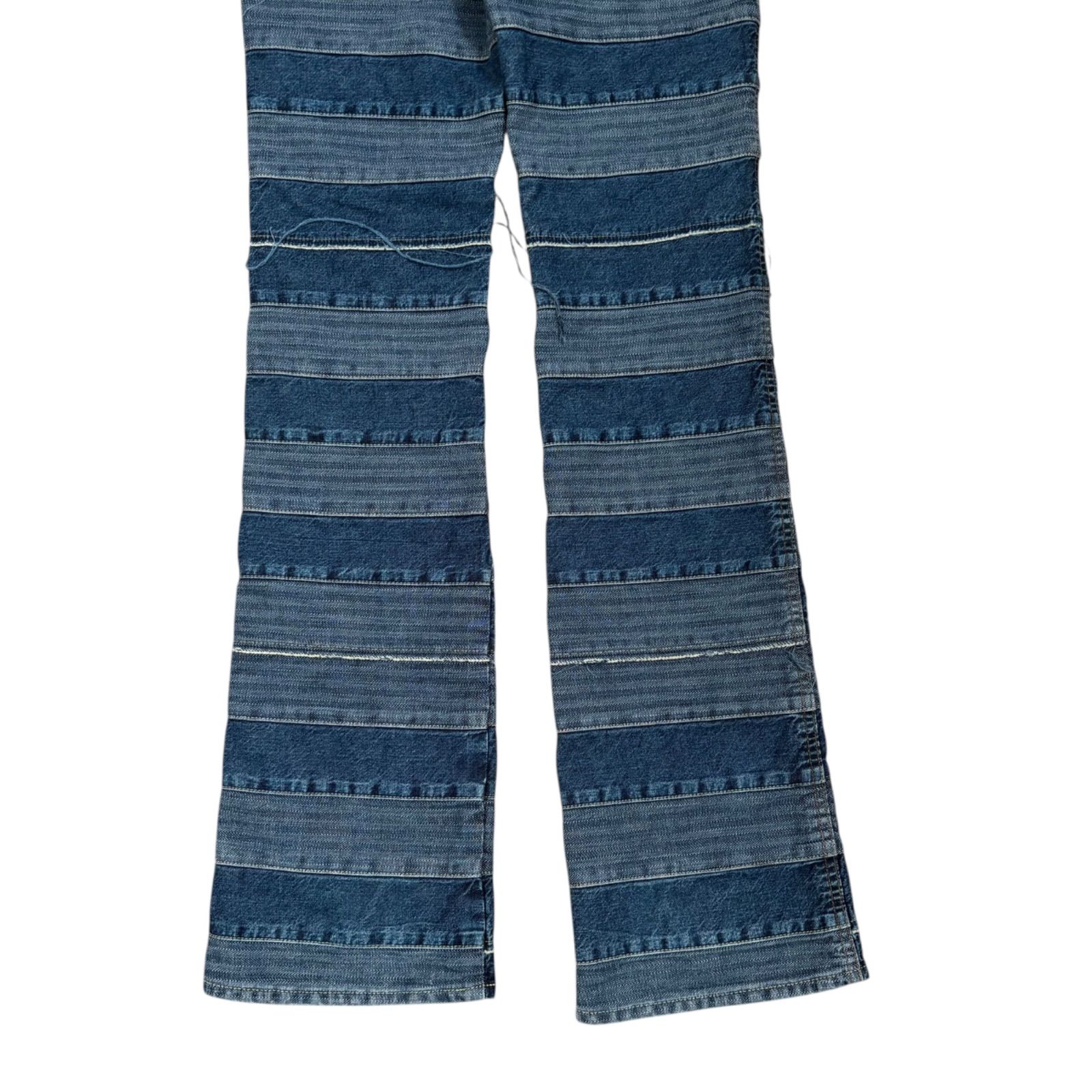 ウミヘビ柄パッチワークブーツカットデニム 28