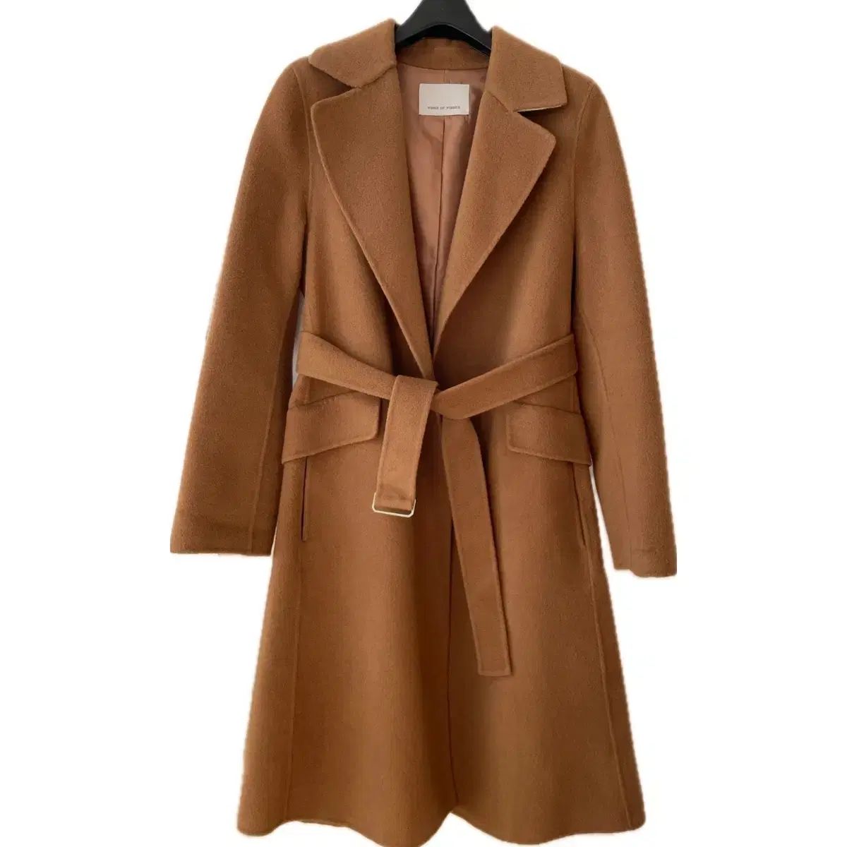ボブ コート VOV ベルト ロングコート ハンドメイド キャメル ブラウン ウール レディース KARA ポケット