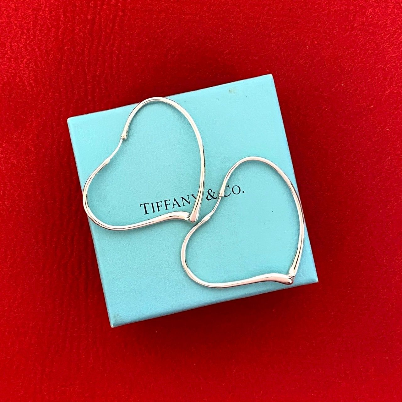 品 TIFFANY-Co. ティファニー オープンハート フープピアス シルバー925 イヤー 小物 レディース 36493