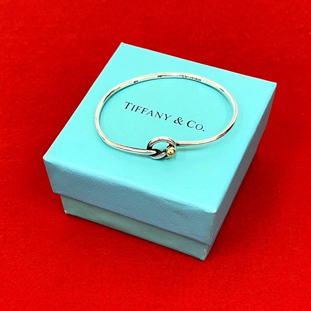 TIFFANY-Co. ティファニー ラブノット ブレスレット シルバー925 K18イエローゴールド バングル シルバー ゴールド 25367
