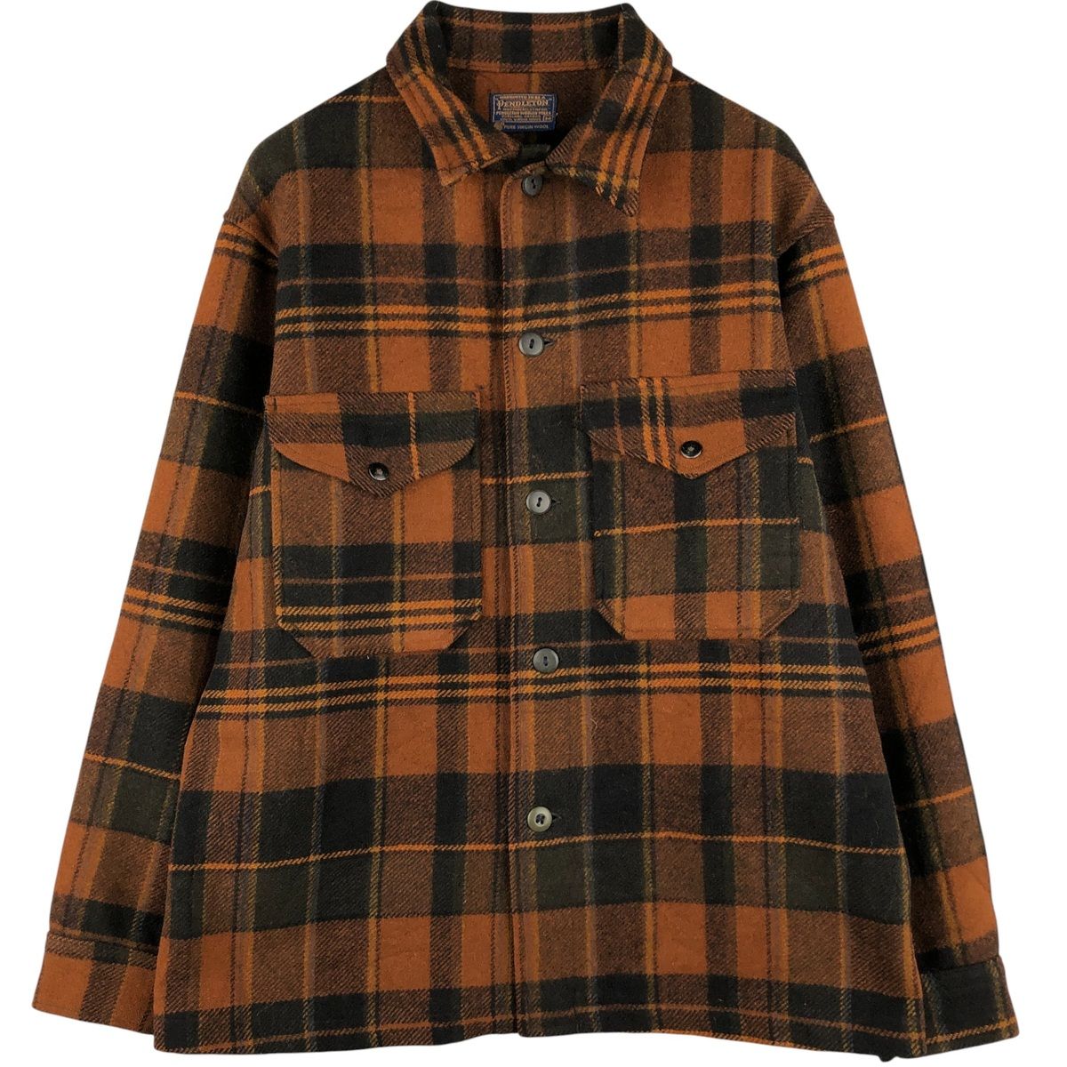 古着 70年代 ペンドルトン PENDLETON チェック柄 ウールシャツジャケット メンズM相当 ヴィンテージ eaa593962