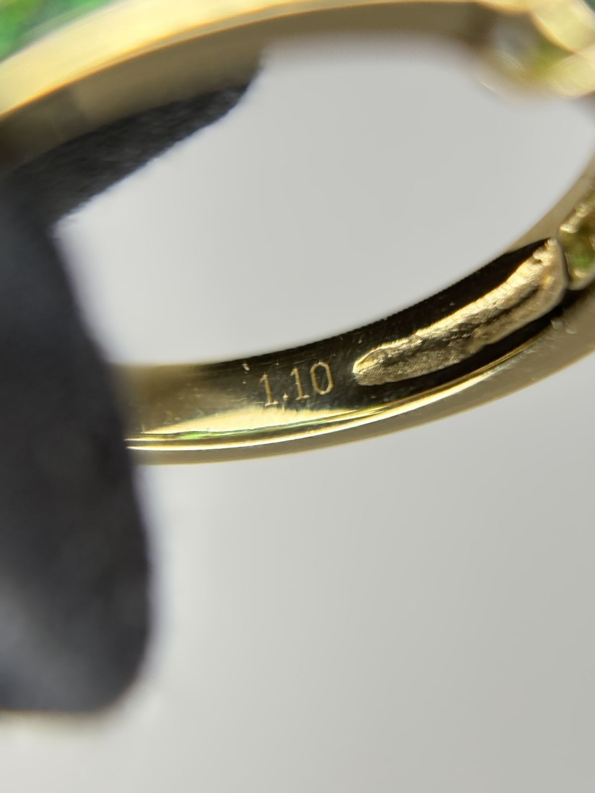 K18】 リング 指輪 緑石 グリーンストーン 1.10 12号 3.7g - メルカリ