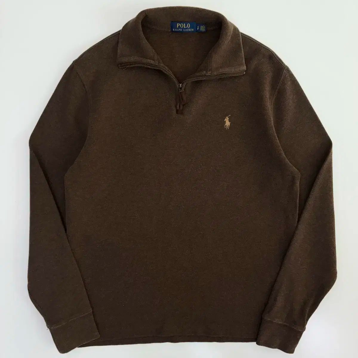 Polo ポロ ラルフローレン 刺繍 コットン ブラウン ハーフジップ