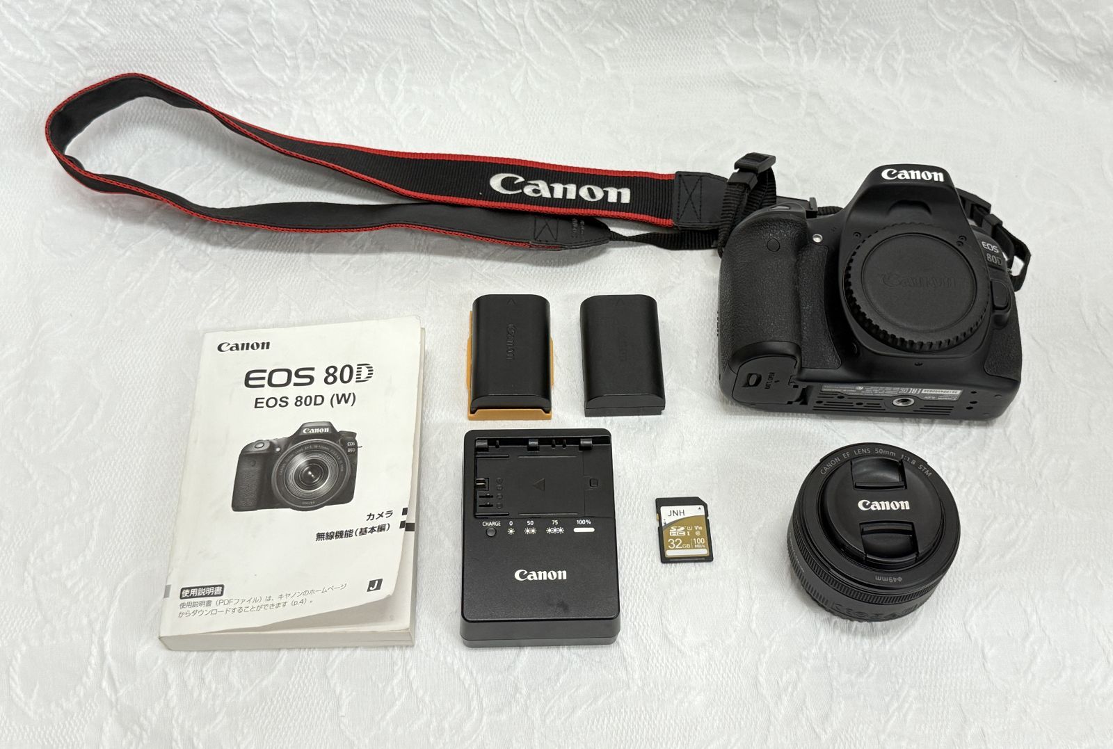 Canon EOS 80D ボディ 一眼レフカメラ 充電器 バッテリー2個セット ◇ Canon EOS 80D デジタル一眼レフ 本体 レンズセット 純正バッテリー