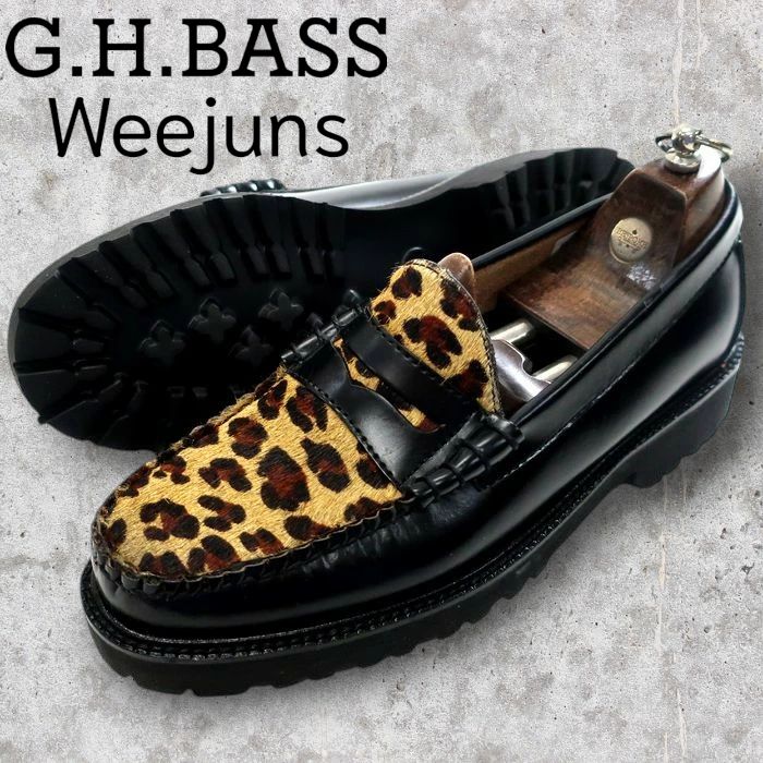 WEEJUNS ローファー レオパード サイズ24.5cm G.H.BASS Weejuns ジーエイチバス ウィージャンズ マッケイ製法 RUG