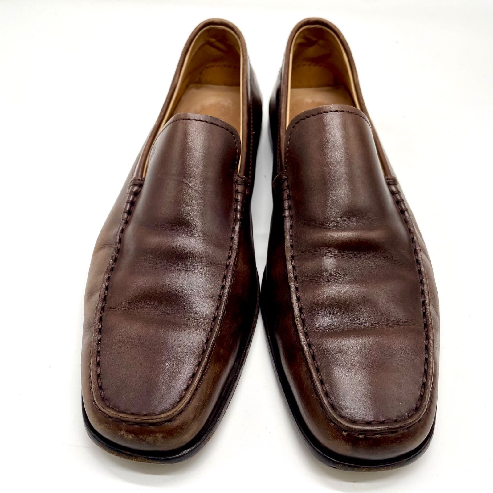 Tod s トッズ ローファー 27.5cm レザー 革 メンズ ビジネス ブラウン 茶