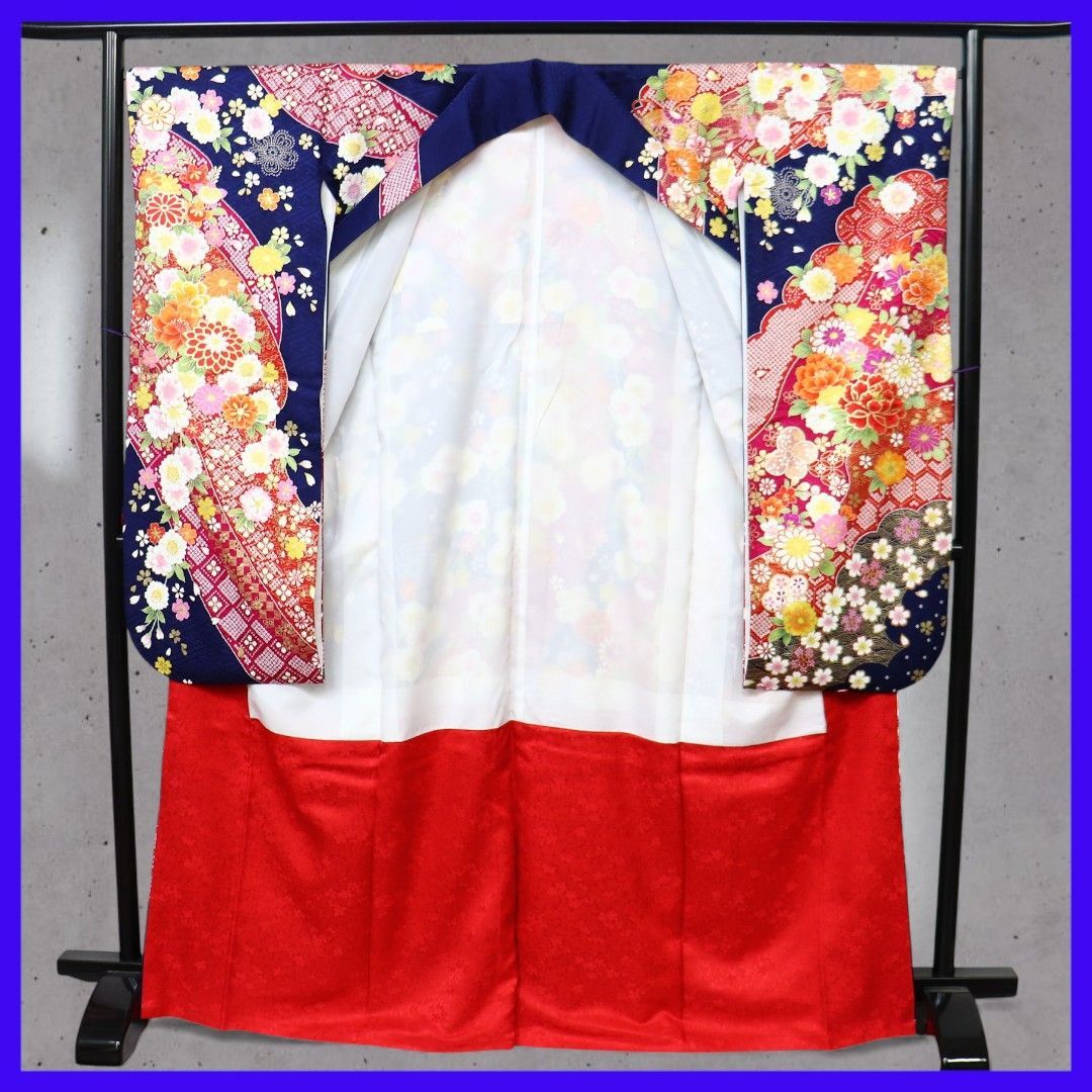 a 1311 ｡ 三日月とうさぎ SHOPフォローで きクーポン有り 豪華絢爛 お振袖 花流水 鹿の子模様 金彩加工 成人式 謝恩会 卒業式