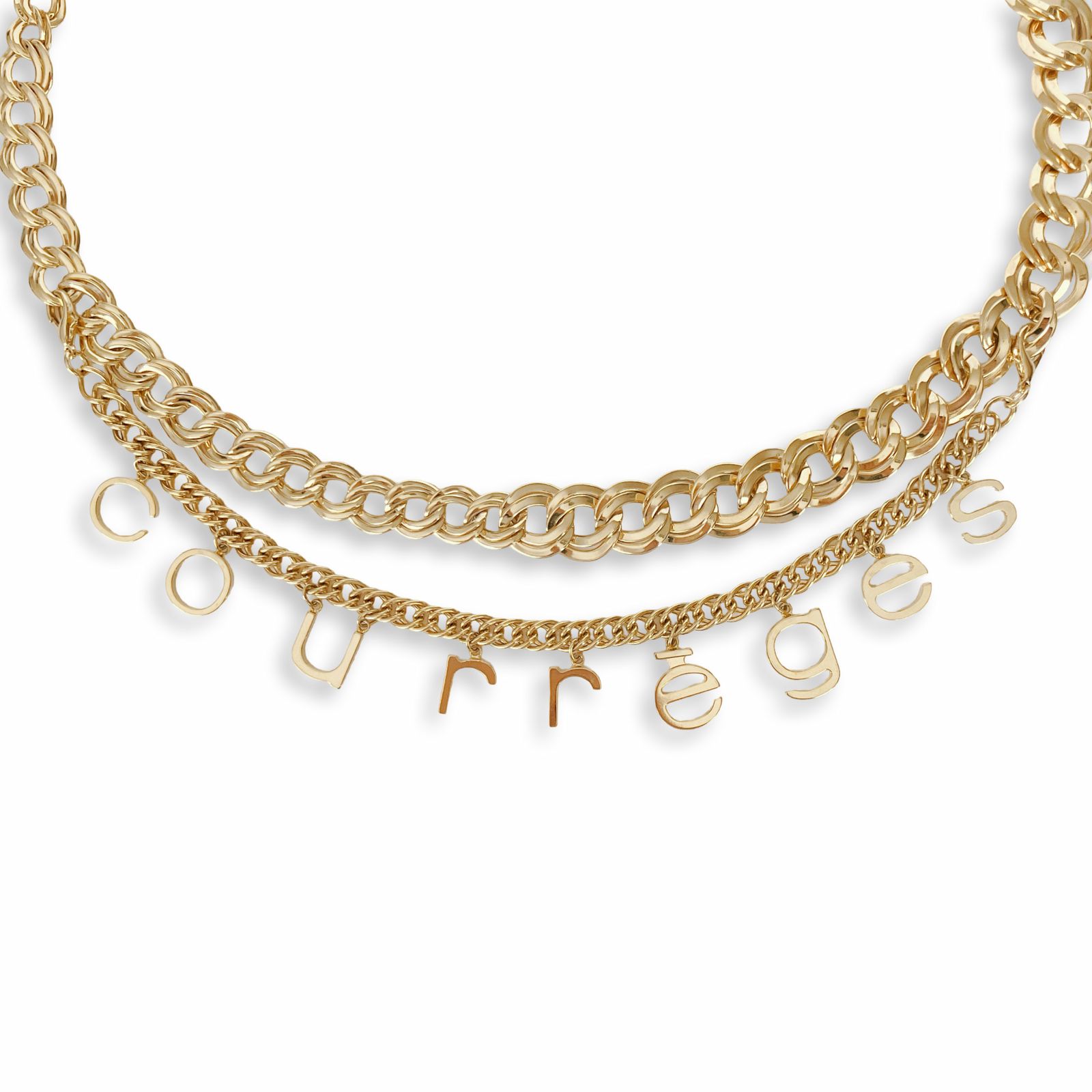 Courreges クレージュ ロゴ チェーンベルト ゴールド レディース Courrèges Y 2 K