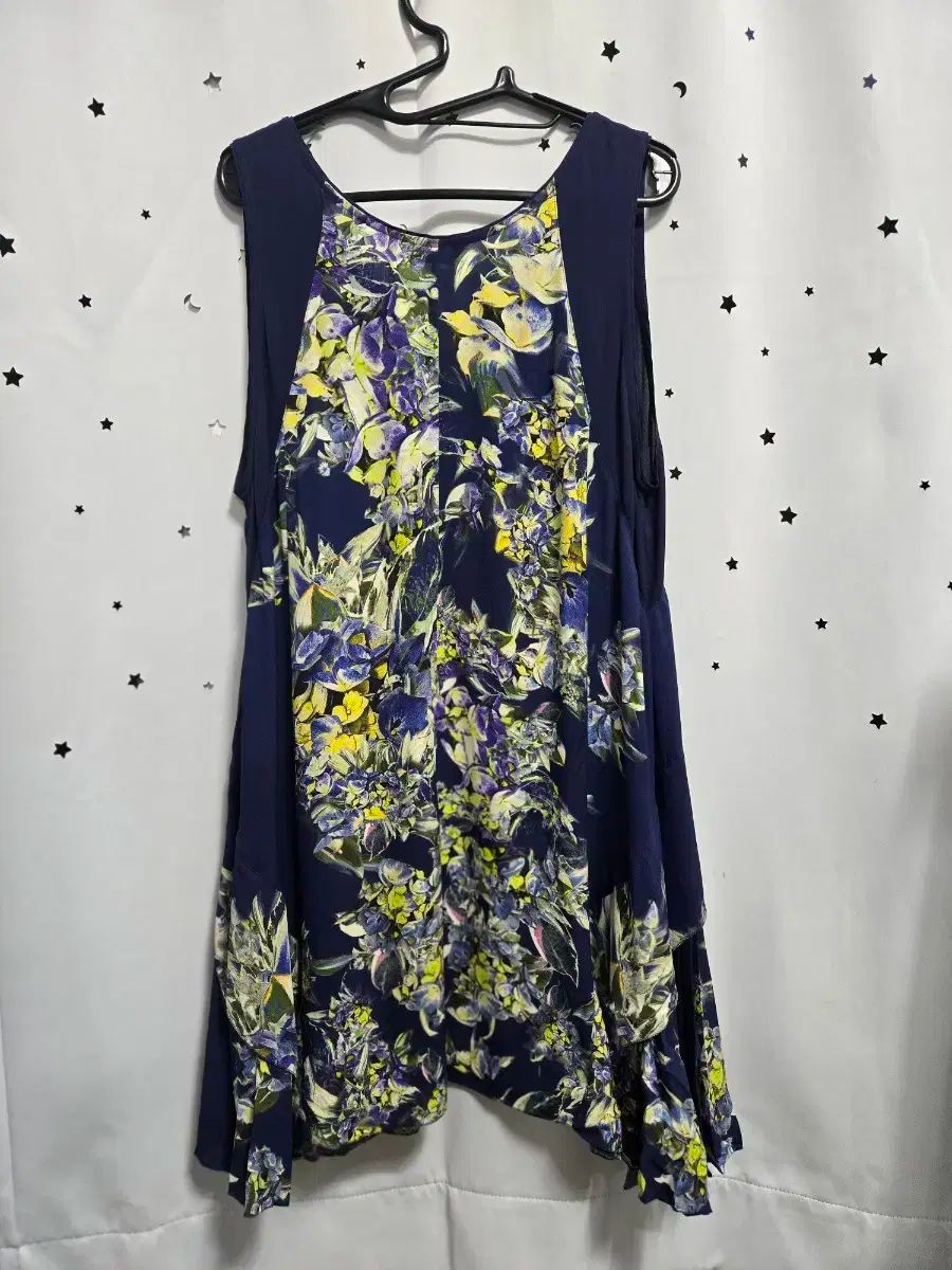 タイム フラワー ノースリーブ ONE PIECE ネイビー 82