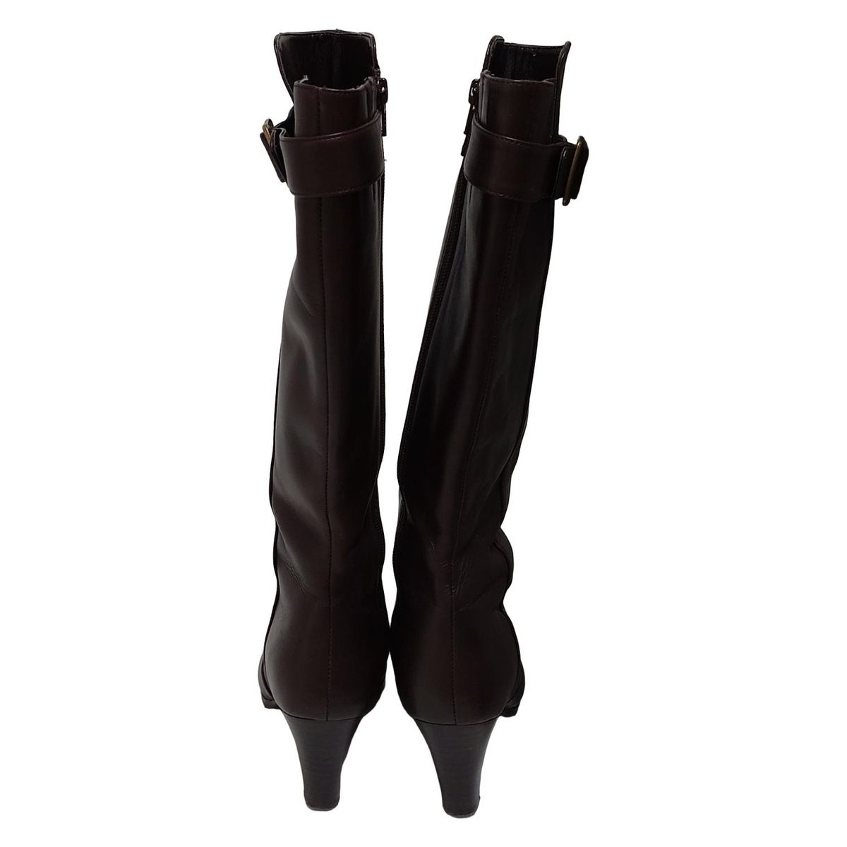 REGAL リーガル 本革 ロングブーツ ファスナー付き ダークブラウン24cm REGAL(リーガル) ロングブーツ 24 レディース - ダークブラウン レザー