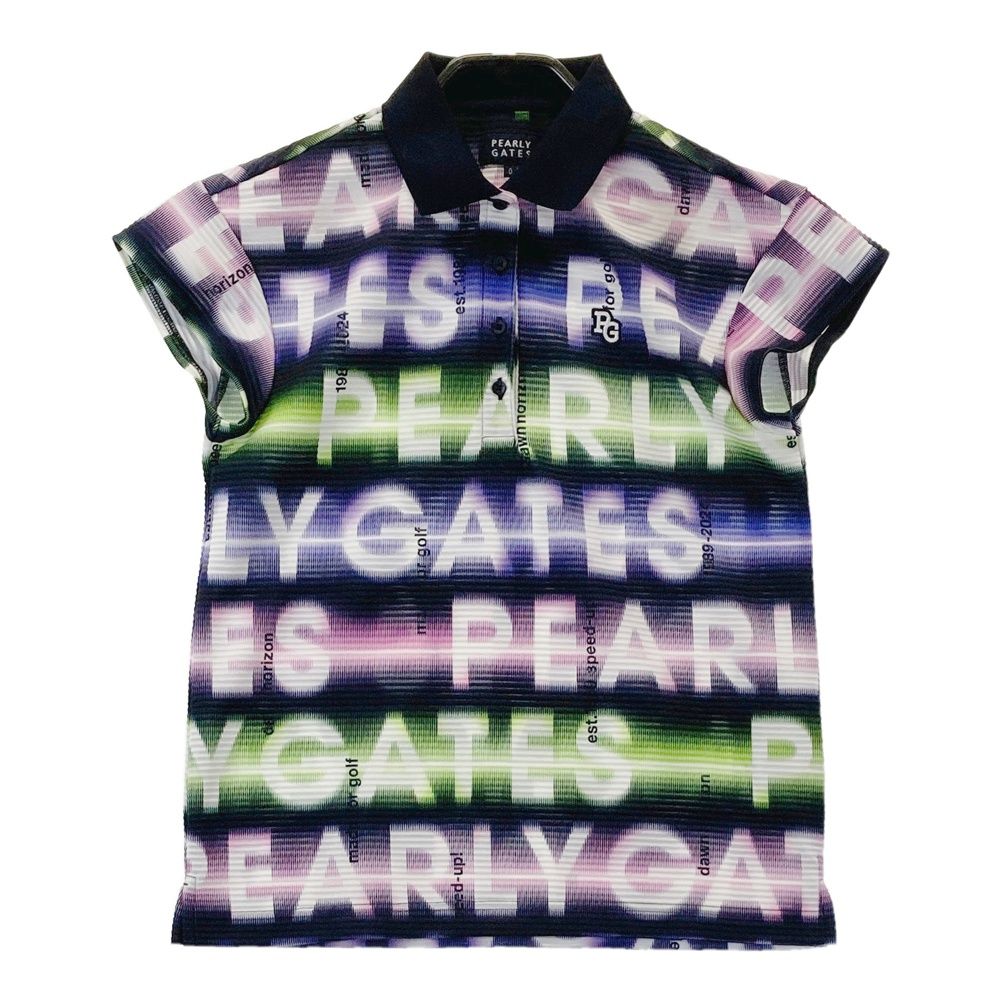 サイズ 0 PEARLY GATES パーリーゲイツ 半袖ポロシャツ ネイビー系 240101556179 ゴルフウェア レディース ストスト
