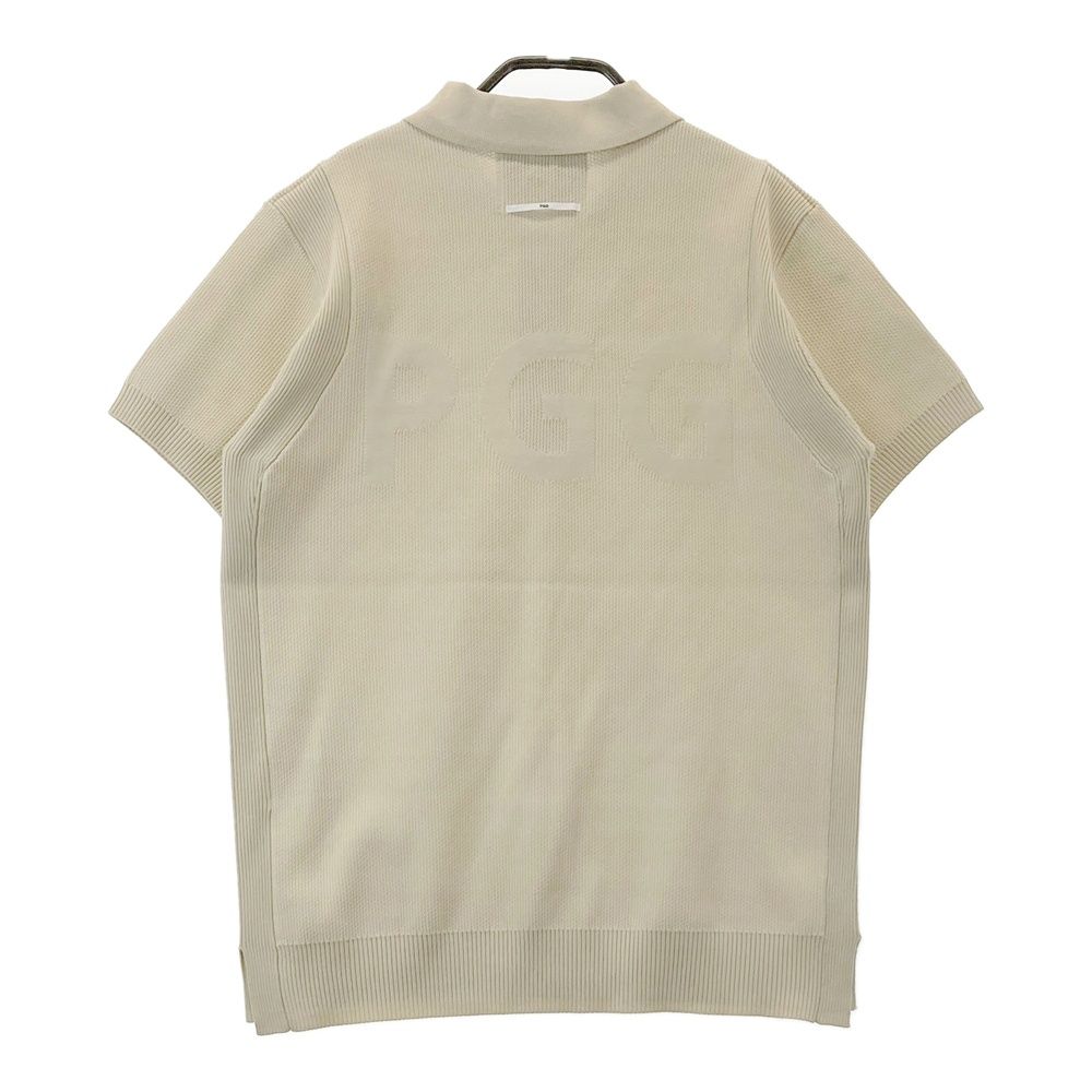 サイズ 1 PGG PEARLY GATES パーリーゲイツ モデル ハーフジップ半袖 ニットポロシャツ ベージュ系 ゴルフウェア レディース ストスト