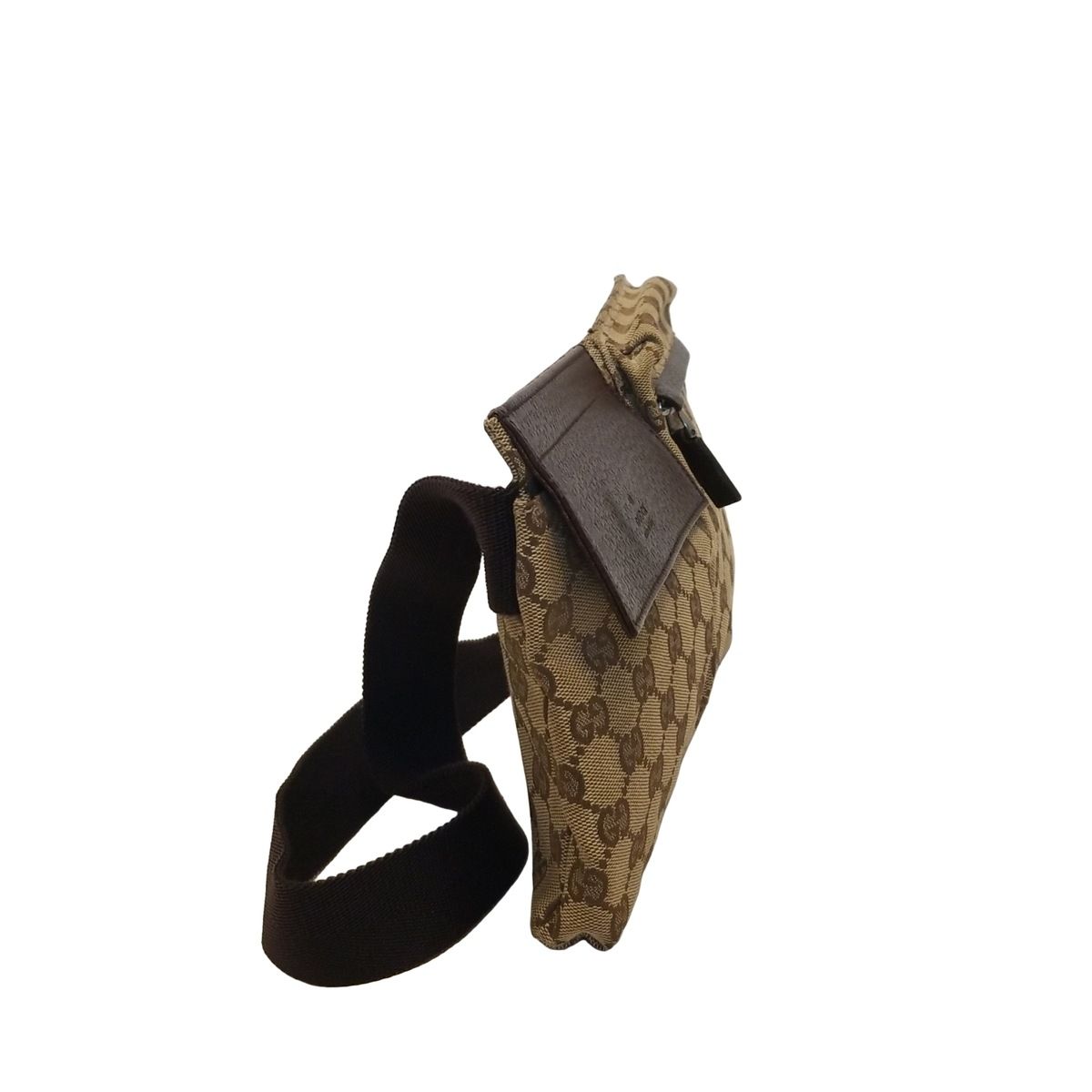 GUCCI グッチ ウエストポーチ GG柄 28566 ベージュ×ダークブラウン レザー