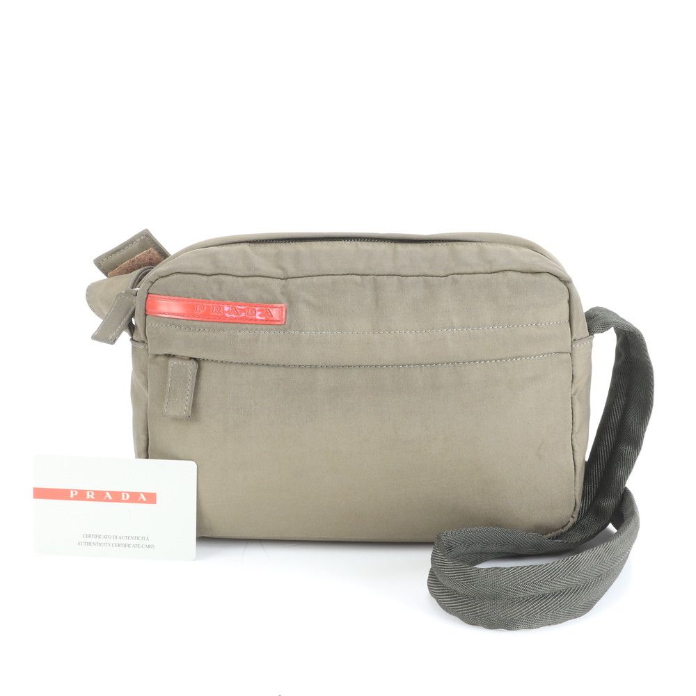 プラダ スポーツ ギャランティカード付 カーキ B 9147 ショルダーバッグ メッセンジャー ビジネス 通勤 メンズ REM CZ 18-8