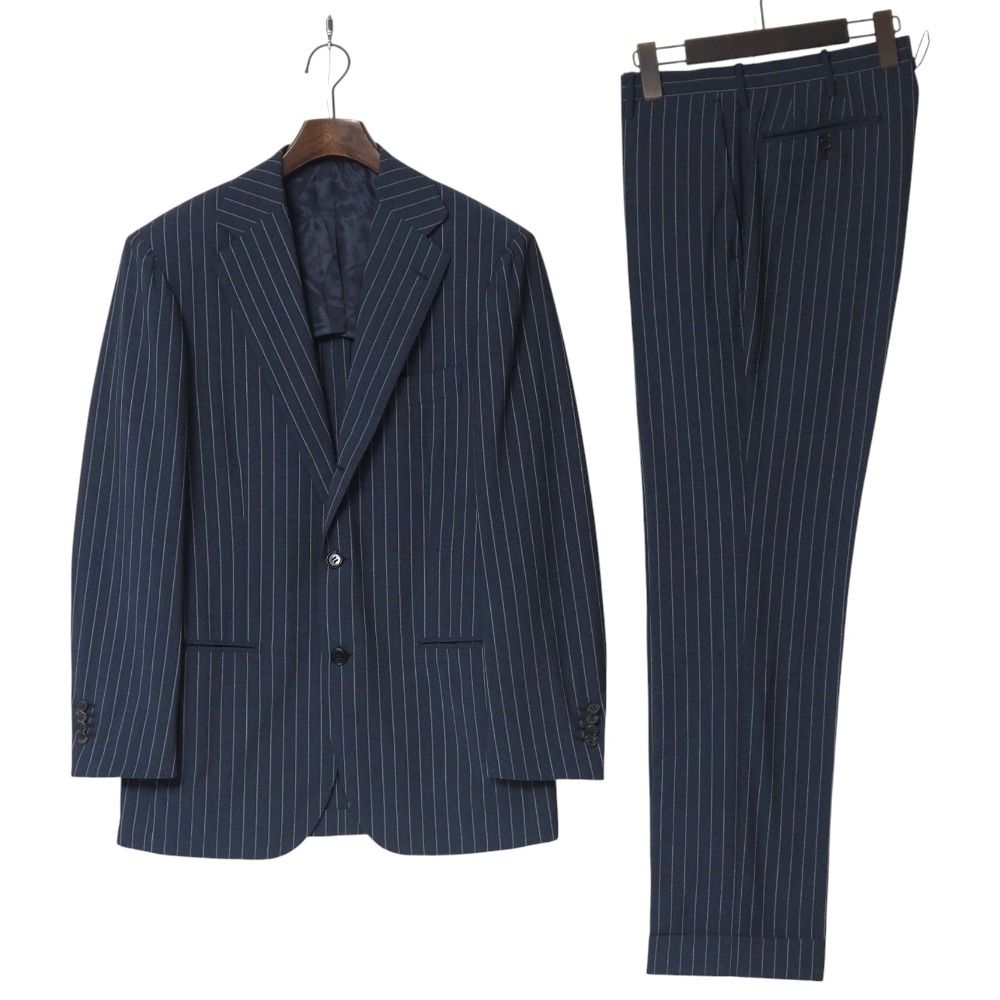 STRASBURGO ストラスブルゴ スーツ サイズ46 ストライプ ブレザー シングル テーラードジャケット ストレート スラックス ブランド古着 20251112 RA6498