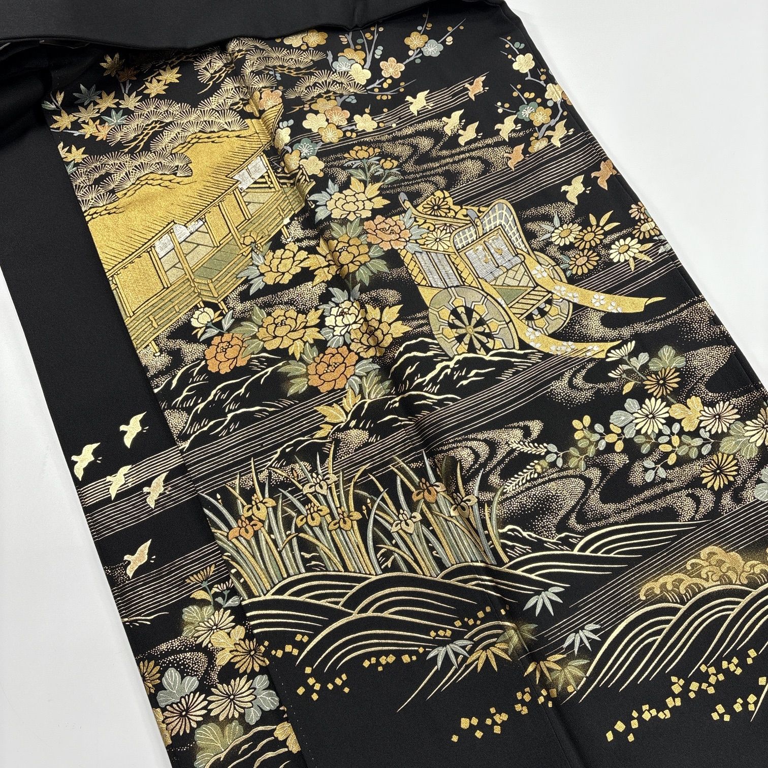 1475★正絹 黒留袖 着物 6枚セット おまとめ リメイク素材 黒留袖 4枚 正絹 着物まとめ売り 同梱購入歓迎 リメイク用 着付け練習