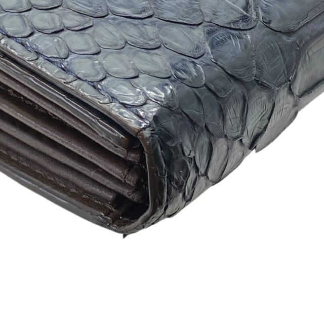 エムピウ　m+ ミッレフォッリエ　パイソン ネイビー 財布 m+ - エムピウ二つ折り財布 ミッレフォッリエ パイソンP25ネイビー☆超