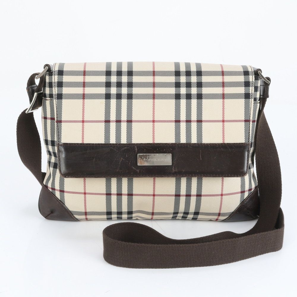 バーバリー ノバ チェック レザー ショルダーバッグ 斜め掛け メッセンジャー ビジネス 通勤 トート メンズ REM CZ 20 4