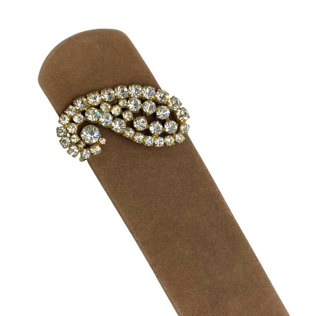 ディオール ラインストーン ベルベッド ベルト レザー ブラウン ゴールド サイズ70 Christian Dior レディース 上品 感 エレガント