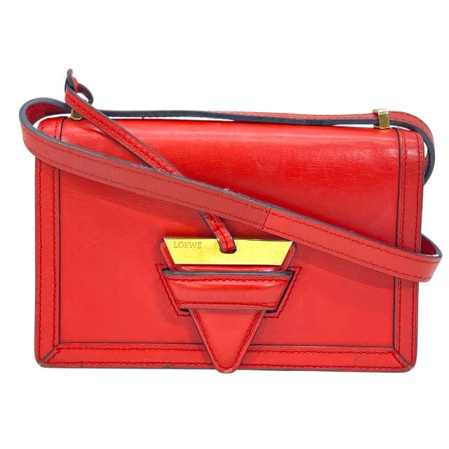 ロエベ バルセロナ ショルダーバッグ クロスボディバッグ 肩掛け 斜め掛け ロゴ レザー レッド LOEWE レディース 人気 定番 上品 感 エレガント