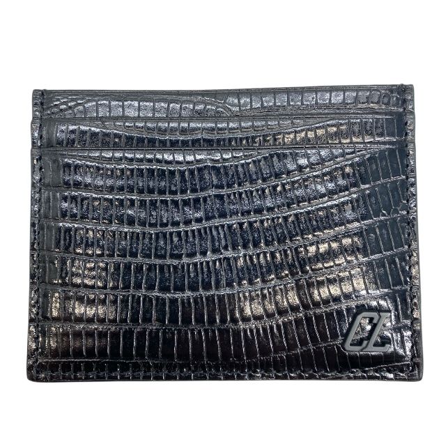 クリスチャン ルブタン カードケース パスケース 名刺入れ レザー ブラック ロゴ Christian Louboutin メンズ 人気 定番 上品 感 スタイリッシュ