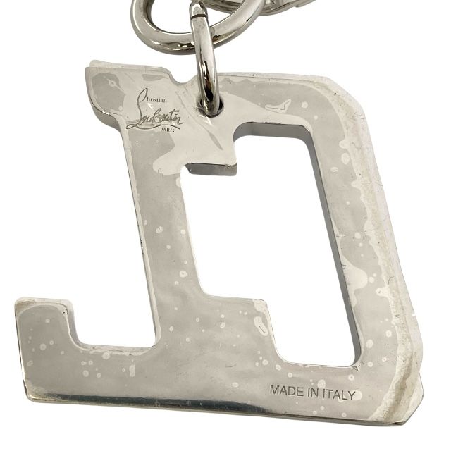 2025品質保証新品! クリスチャン ルブタン 3225169 ハッピールイ キーホルダー キーリング バッグチャーム シルバー パープル Christian Louboutin ユニセックス 人気 定番 上品 感 個性