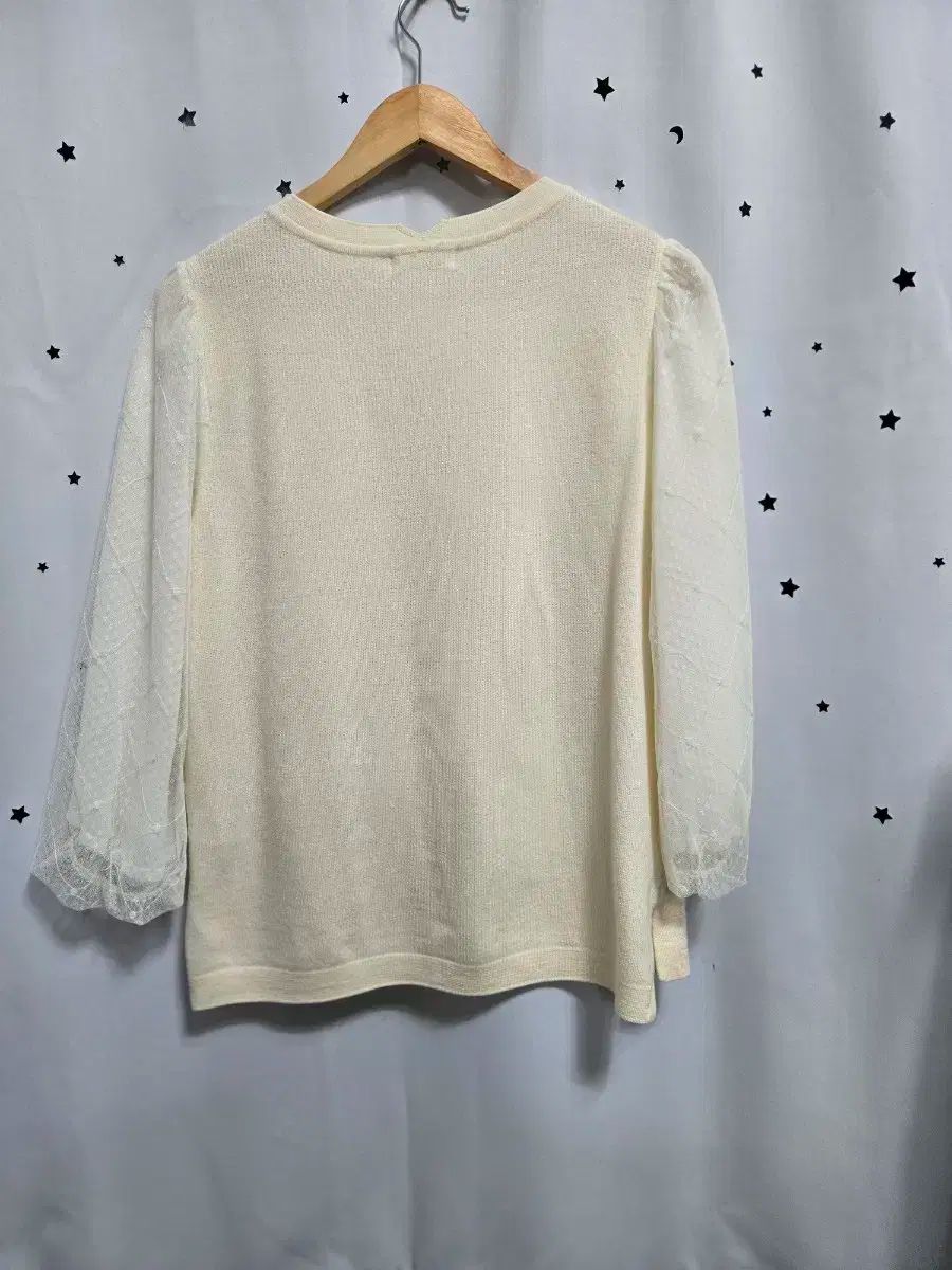 SJSJ レース 袖 ニット アイボリー 90