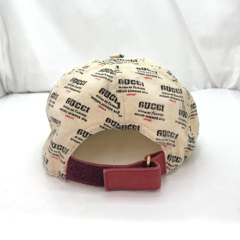 GUCCI 18ss インビテーションスタンプ キャップ L 総柄 グッチ 91 240091366504