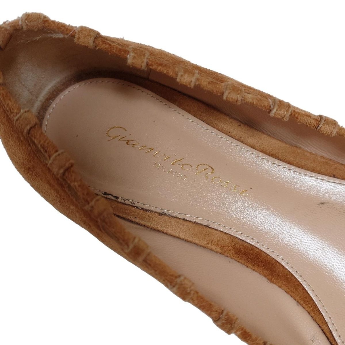  Gianvito Rossi ジャンヴィト ロッシ フラットシューズ 37 レディース - ブラウン フラットシューズ バレエシューズ パンプス