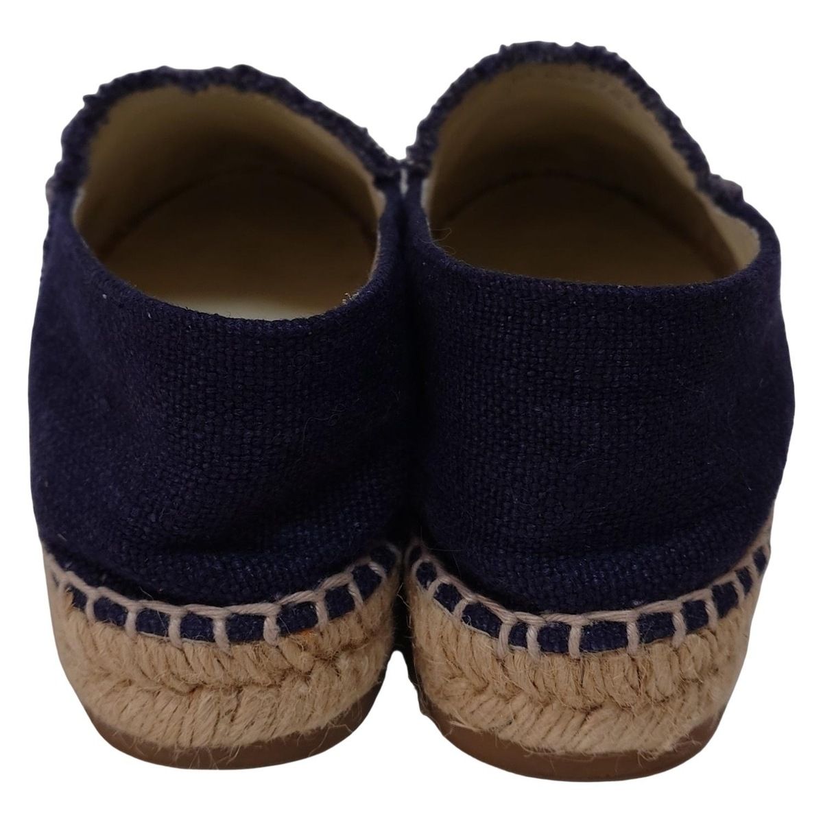  CHANEL シャネル スリッポン 35 レディース - ネイビー×黒 ココマーク エスパドリーユ リネン その他 靴