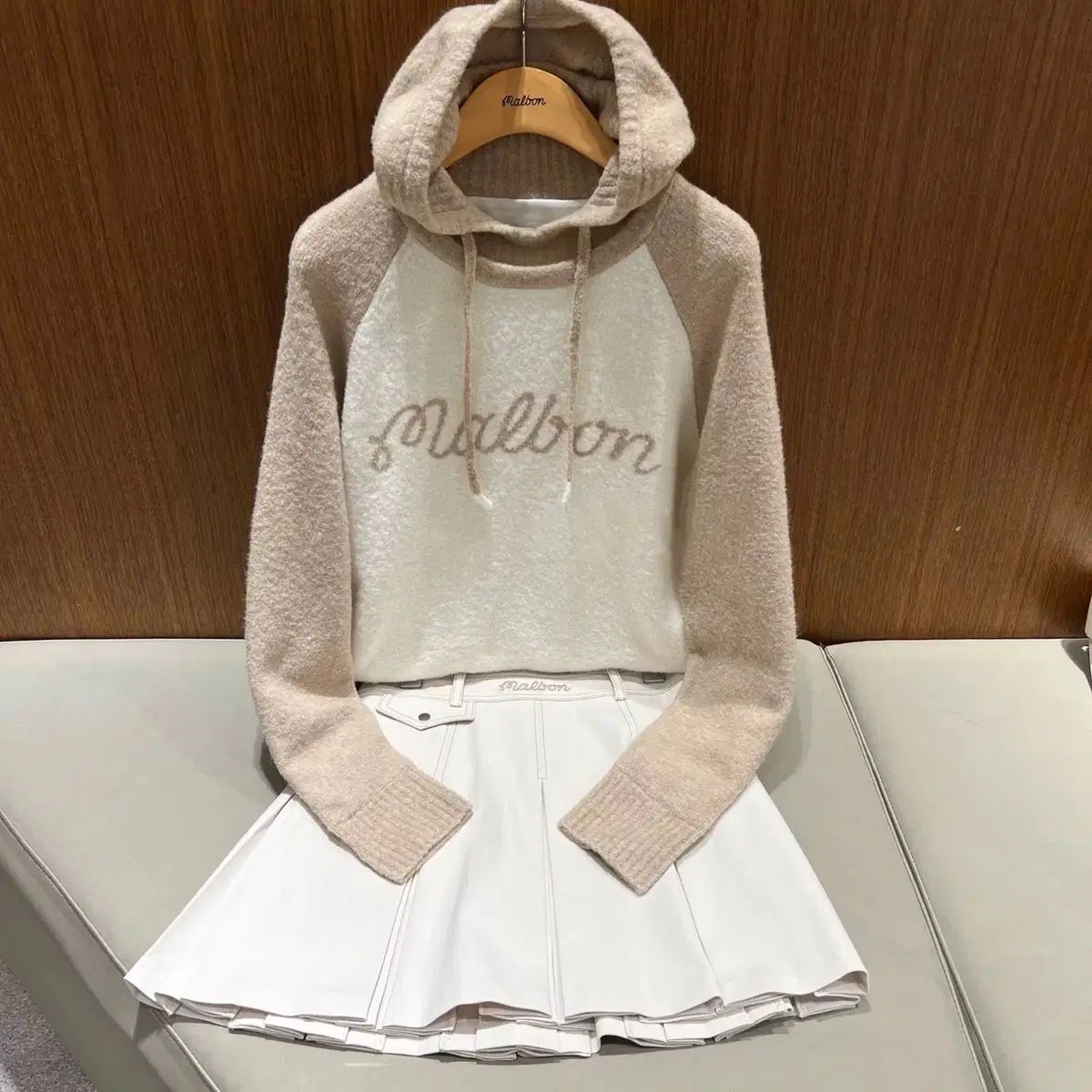 マルボンゴルフ MALBON GOLF レディース ゴルフウェア WHO フード ニット Tシャツ 長袖 秋 冬