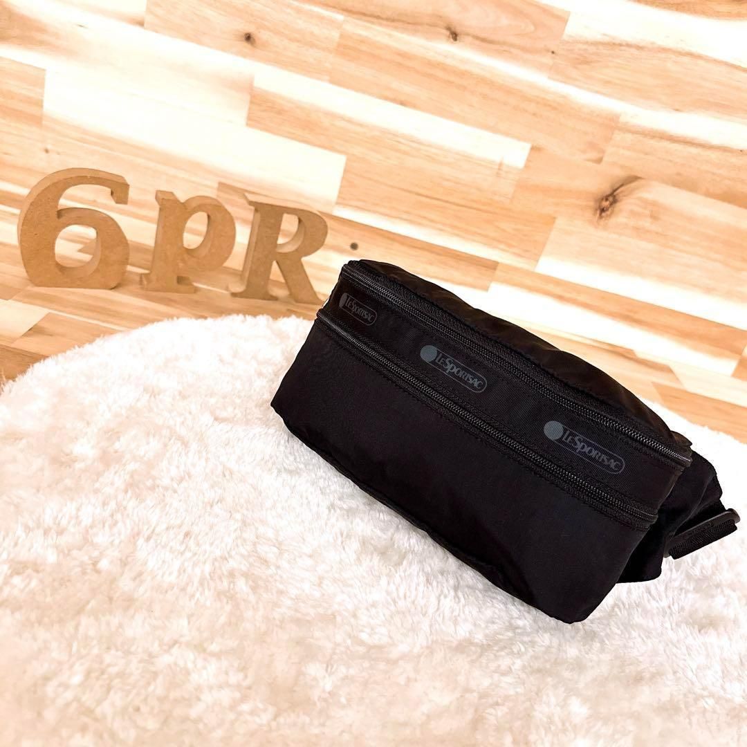 レスポートサック ソリッド コンパクト ボディバッグ ベルトバッグ 無地 黒ブラック 肩掛け 軽量ナイロン