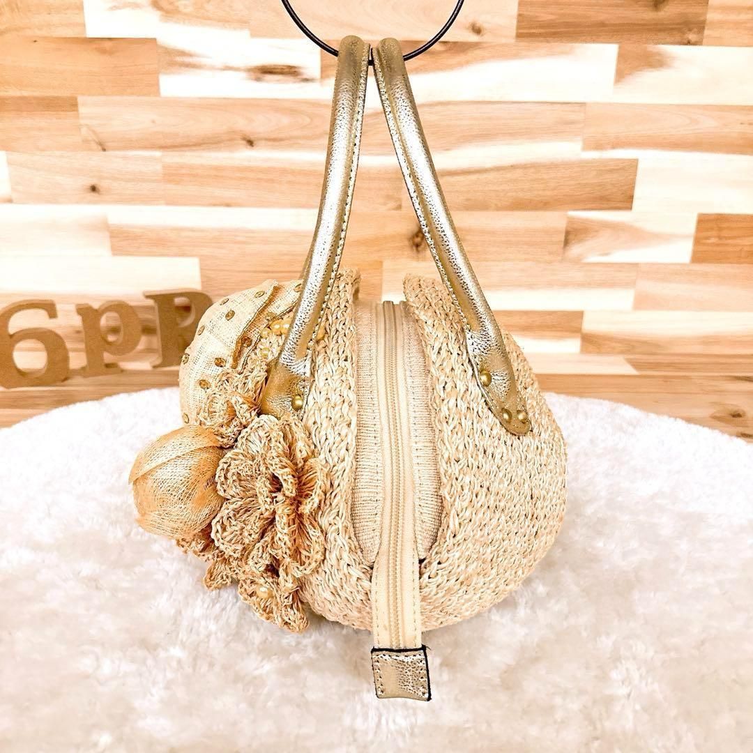 新品未使用【alfajillアルファジル】かごバッグ スパンコール 蝶々ビジュー 新品未使用【alfajillアルファジル】かごバッグ スパンコール 蝶々