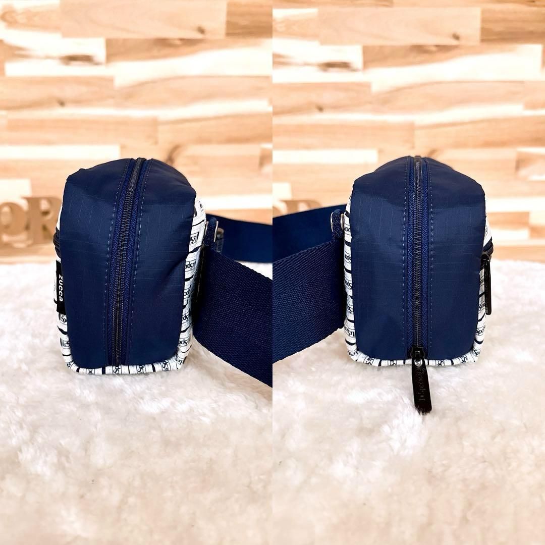 wayポーチ 紺×白