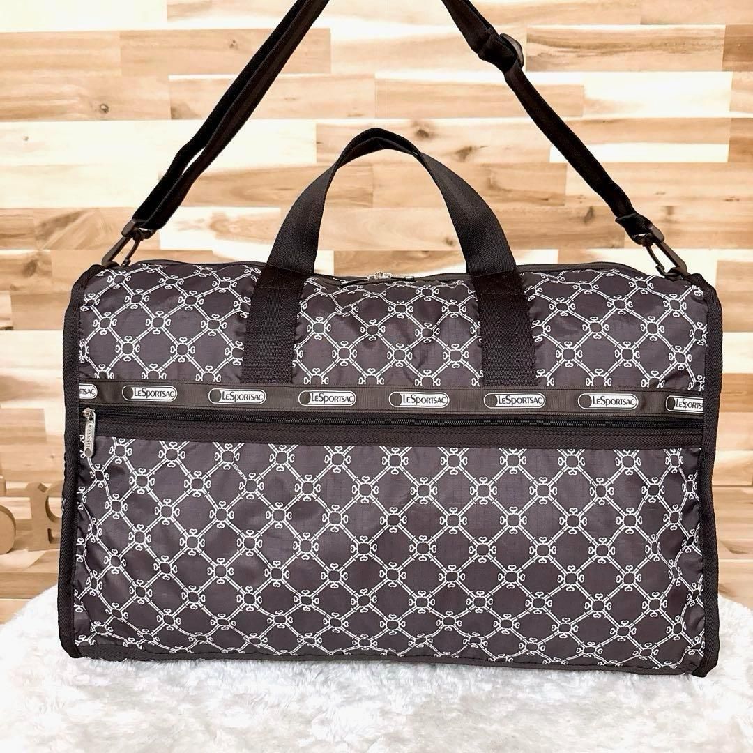 レスポートサック】モノグラム 2way ボストンバッグ 大容量 グレージュ