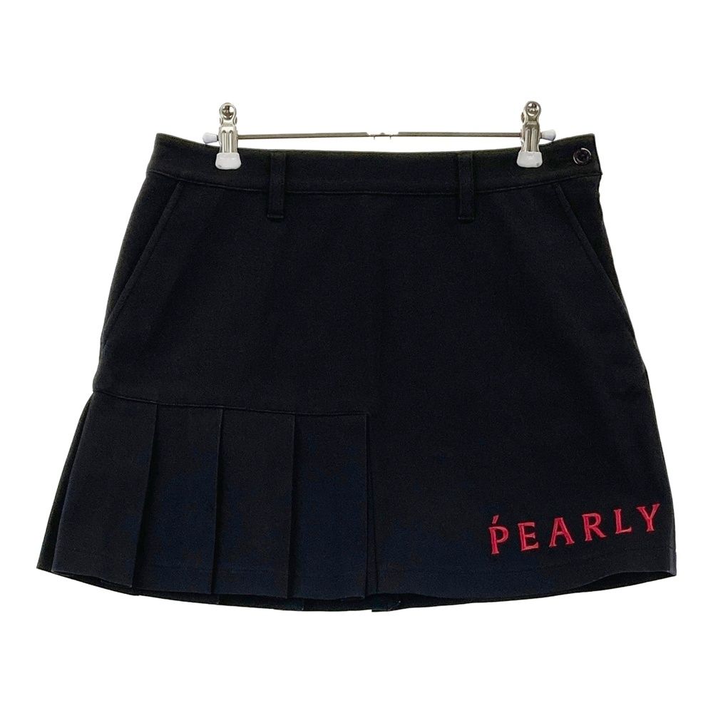 サイズ 1 PEARLY GATES パーリーゲイツ プリーツ切替スカート ロゴ刺繍 ブラック系 240101554719 ゴルフウェア レディース ストスト
