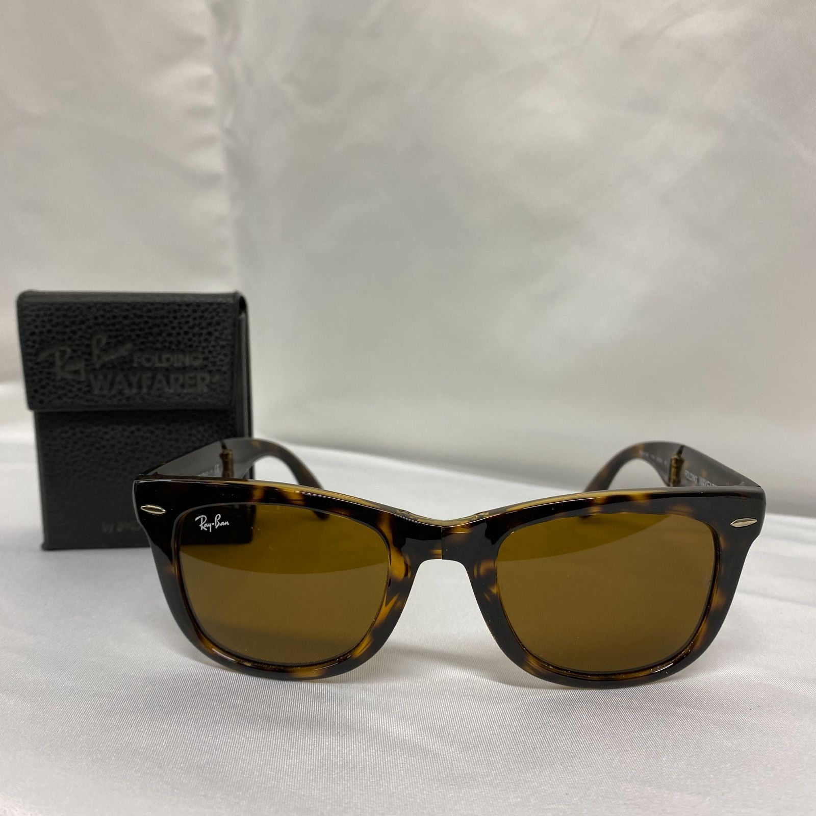 美品/ケース付】RayBan 折りたたみ ウェイファーラー RB4105 べっ甲 