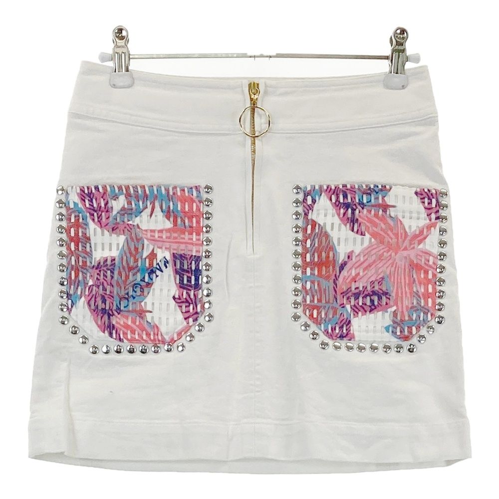 サイズ S MARK-LONA マークアンドロナ 裏メッシュ ストレッチスカート ホワイト系 240101555135 ゴルフウェア レディース ストスト