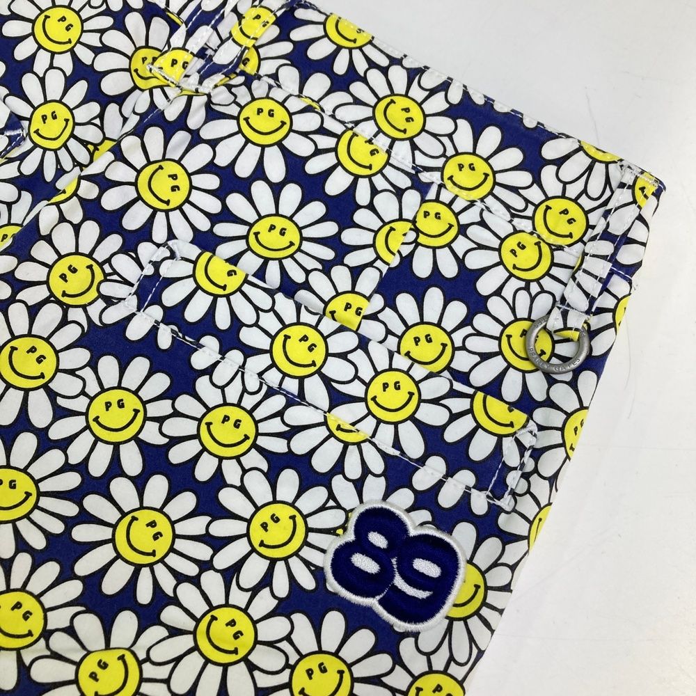  サイズ 00 PEARLY GATES パーリーゲイツ ストレッチパンツ ニコちゃん 総柄 ネイビー系 ゴルフウェア レディース ストスト パンツ レディースウェア