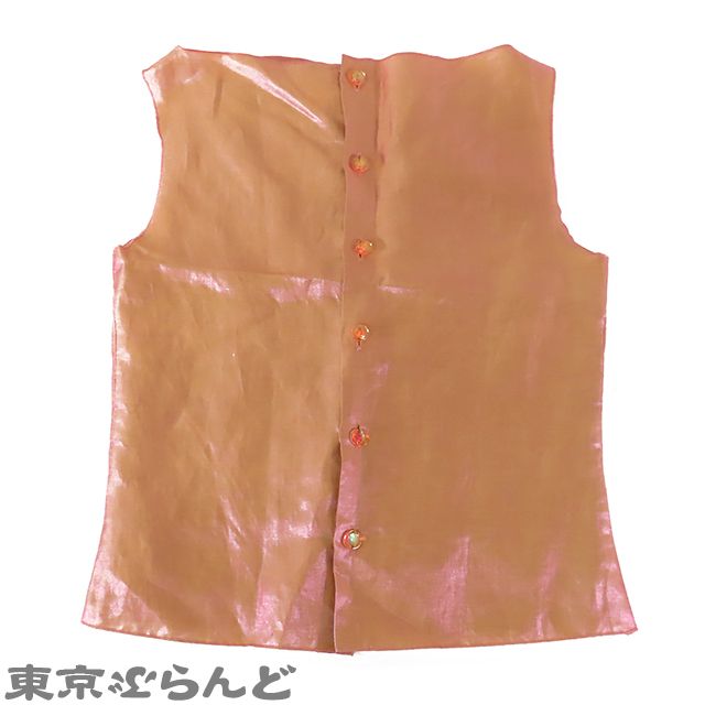 101797565 シャネル CHANEL ノースリーブ カットソー 99P P13359V07516 イリデセント リネン ナイロン バックボタン 36 レディース