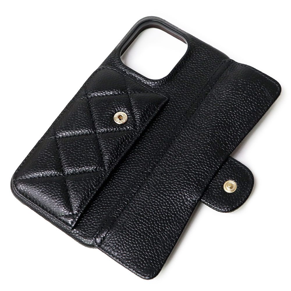 美品 CHANEL キャビアスキン iPhone 15 Pro ケース チェーン CHANEL - 【美品】シャネル iPhone15pro ケース チェーンショルダー
