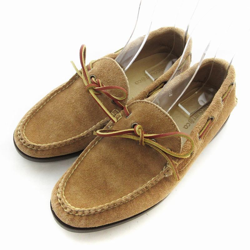ランコート rancourt co ローファー モカシン スエード US 8 5 茶 ブラウン EE